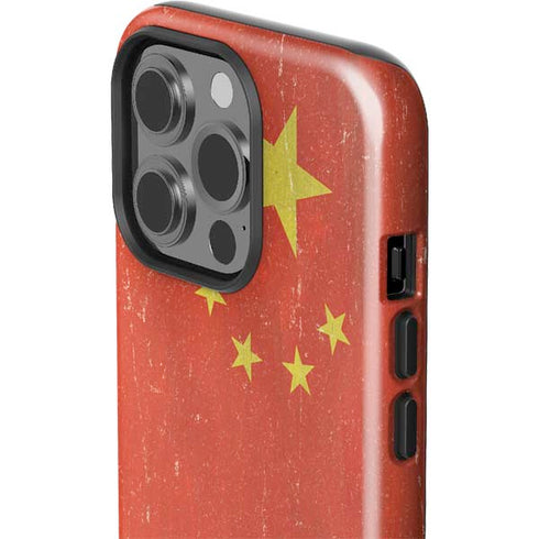 Chinese Flag Distressed iPhone 14 Pro Impact Case
